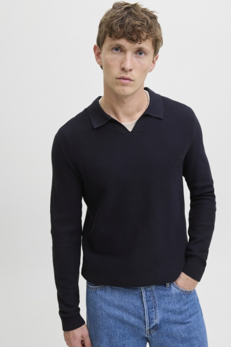 Jack & Jones jprblaeaston knit split neck ls sn